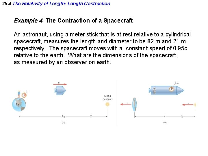 28. 4 The Relativity of Length: Length Contraction Example 4 The Contraction of a