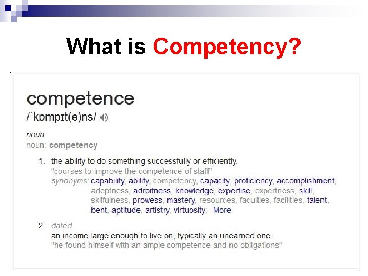 What is Competency? 