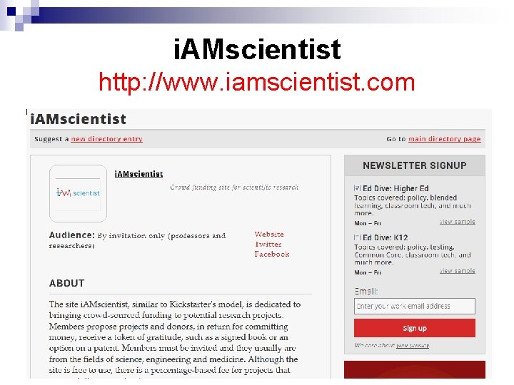 i. AMscientist http: //www. iamscientist. com 