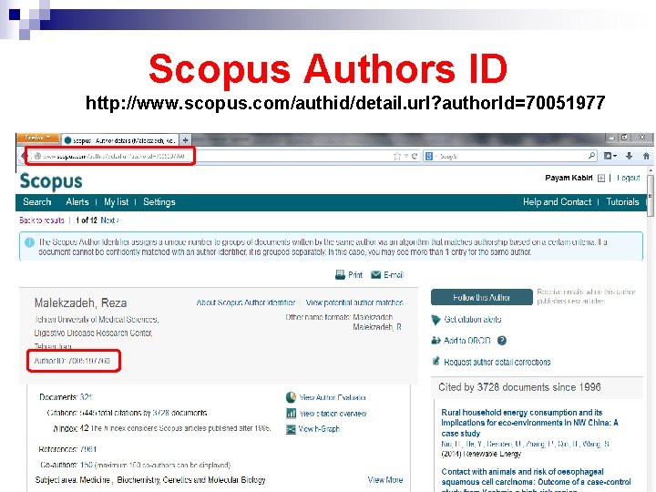 Scopus Authors ID http: //www. scopus. com/authid/detail. url? author. Id=70051977 