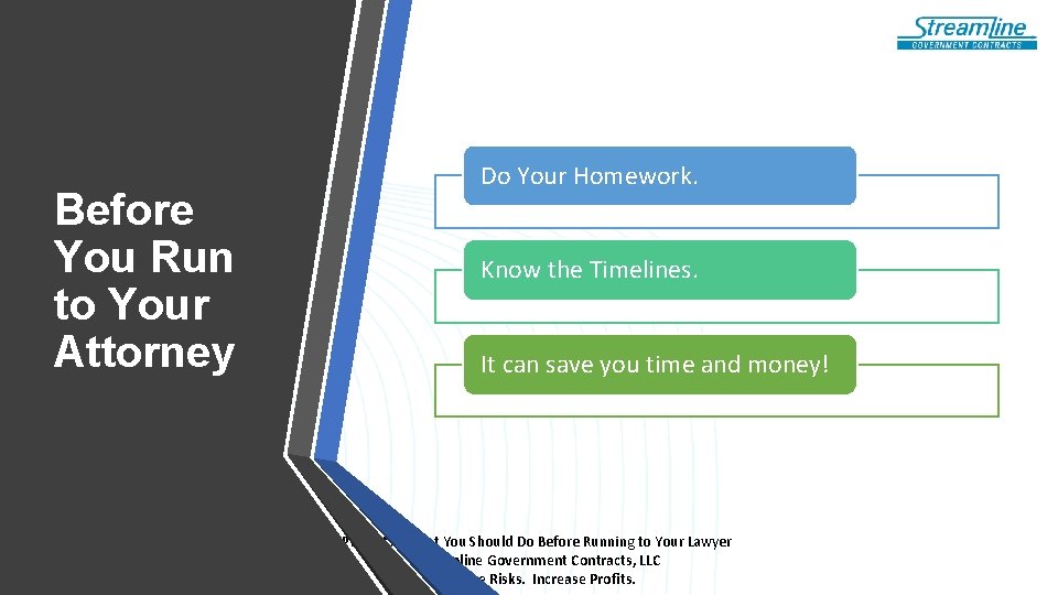 Before You Run to Your Attorney Do Your Homework. Know the Timelines. It can