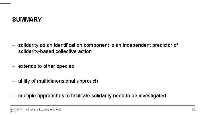 SUMMARY - solidarity as an identification component is an independent predictor of solidarity-based collective