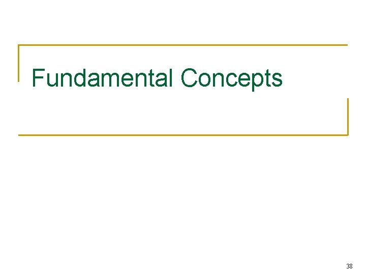 Fundamental Concepts 38 