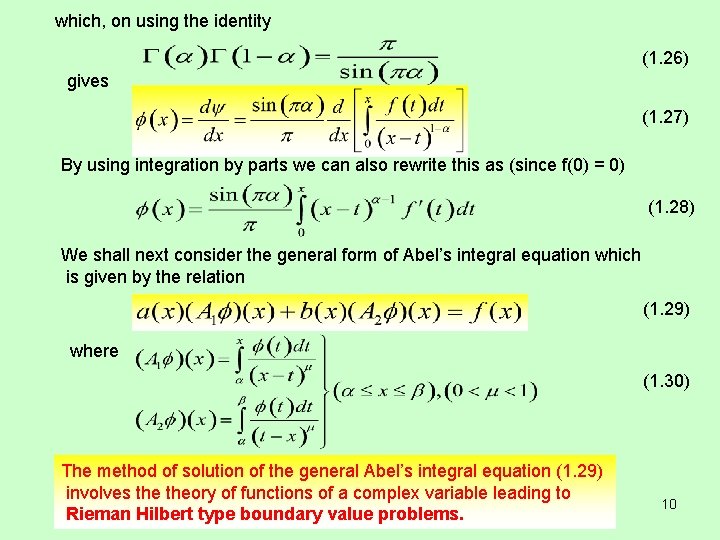 which, on using the identity (1. 26) gives (1. 27) By using integration by