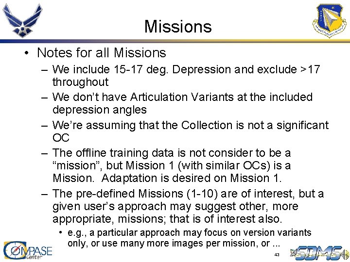 Missions • Notes for all Missions – We include 15 -17 deg. Depression and Missions • Notes for all Missions – We include 15 -17 deg. Depression and