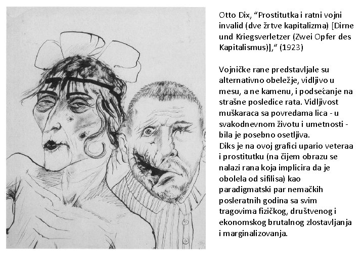 Otto Dix, “Prostitutka i ratni vojni invalid (dve žrtve kapitalizma) [Dirne und Kriegsverletzer (Zwei