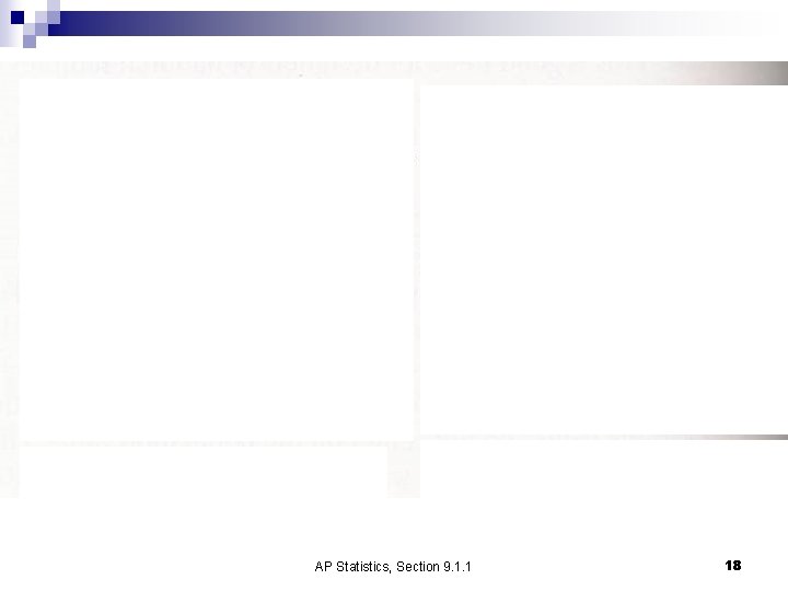 AP Statistics, Section 9. 1. 1 18 