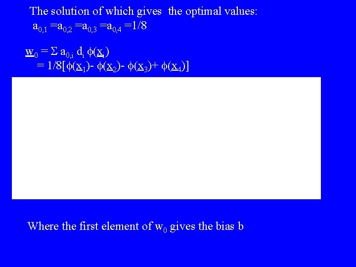 The solution of which gives the optimal values: a 0, 1 =a 0, 2