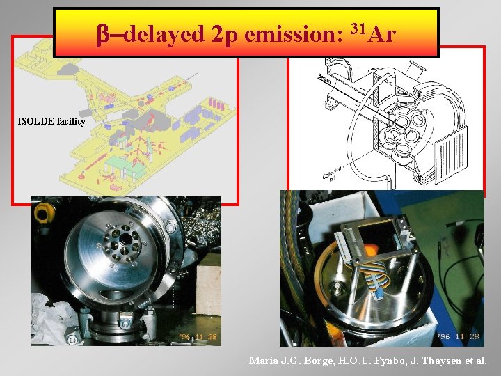  -delayed 2 p emission: 31 Ar ISOLDE facility Maria J. G. Borge, H.