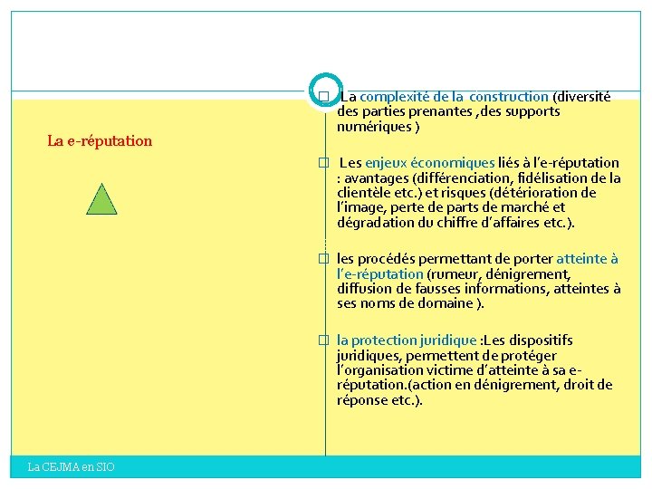 � La complexité de la construction (diversité La e-réputation des parties prenantes , des � La complexité de la construction (diversité La e-réputation des parties prenantes , des