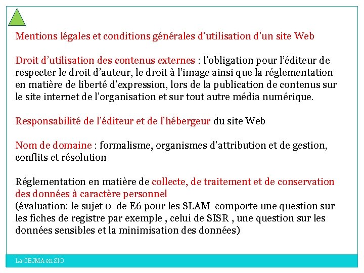 Mentions légales et conditions générales d’utilisation d’un site Web Droit d’utilisation des contenus externes Mentions légales et conditions générales d’utilisation d’un site Web Droit d’utilisation des contenus externes