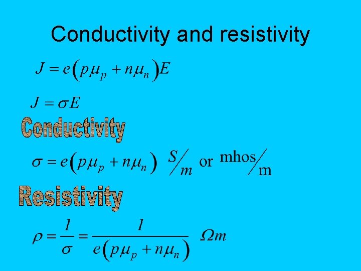 Conductivity and resistivity 