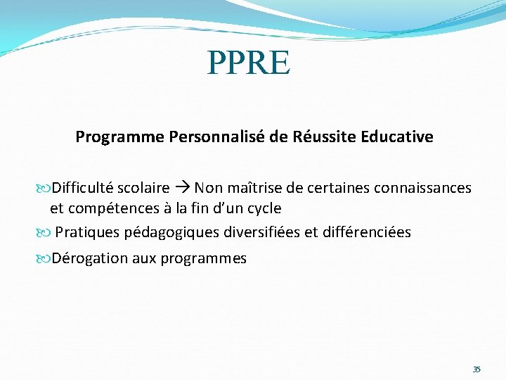 PPRE Programme Personnalisé de Réussite Educative Difficulté scolaire Non maîtrise de certaines connaissances et