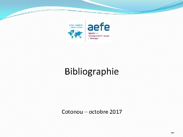 Bibliographie Cotonou – octobre 2017 70 