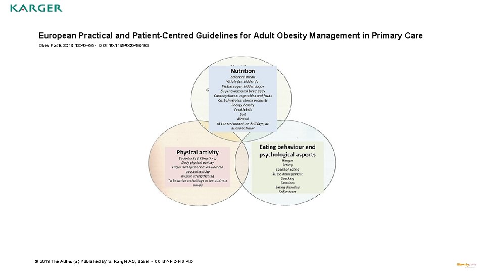 European Practical and Patient-Centred Guidelines for Adult Obesity Management in Primary Care Obes Facts