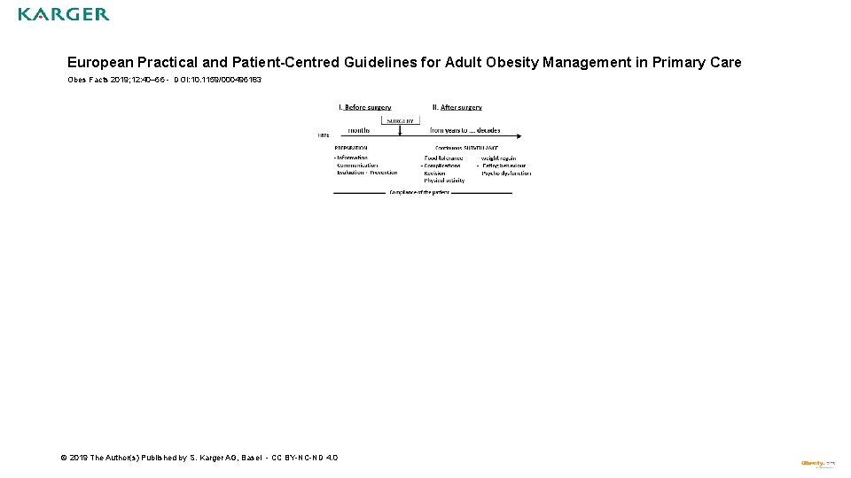 European Practical and Patient-Centred Guidelines for Adult Obesity Management in Primary Care Obes Facts