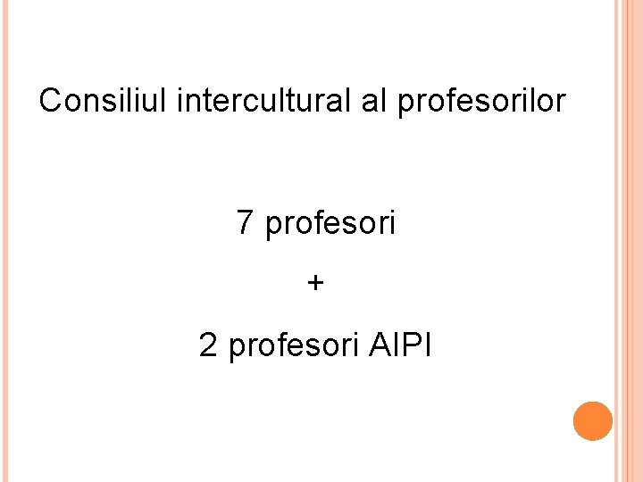 Consiliul intercultural al profesorilor 7 profesori + 2 profesori AIPI 