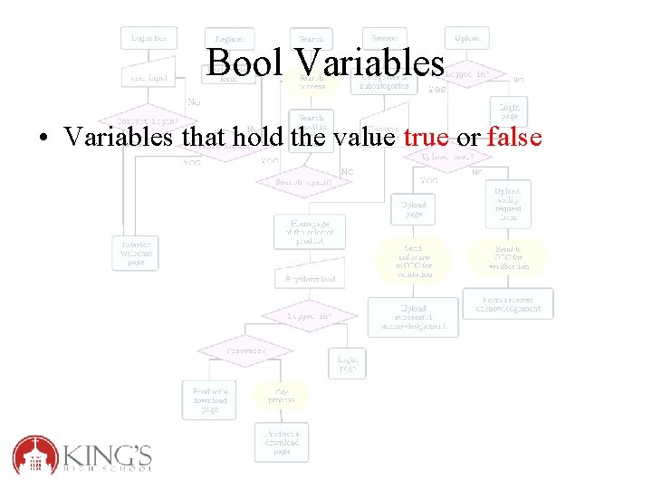 Bool Variables • Variables that hold the value true or false 