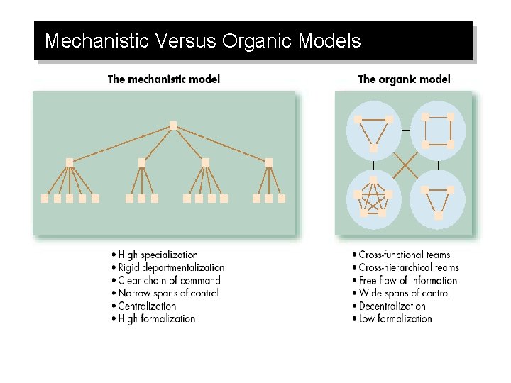Mechanistic Versus Organic Models 
