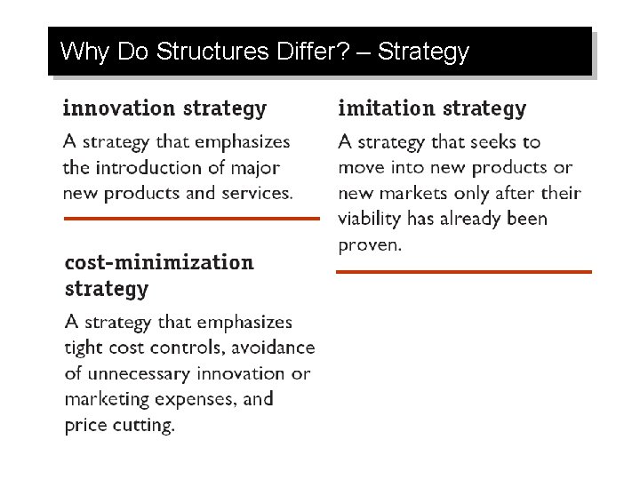 Why Do Structures Differ? – Strategy 