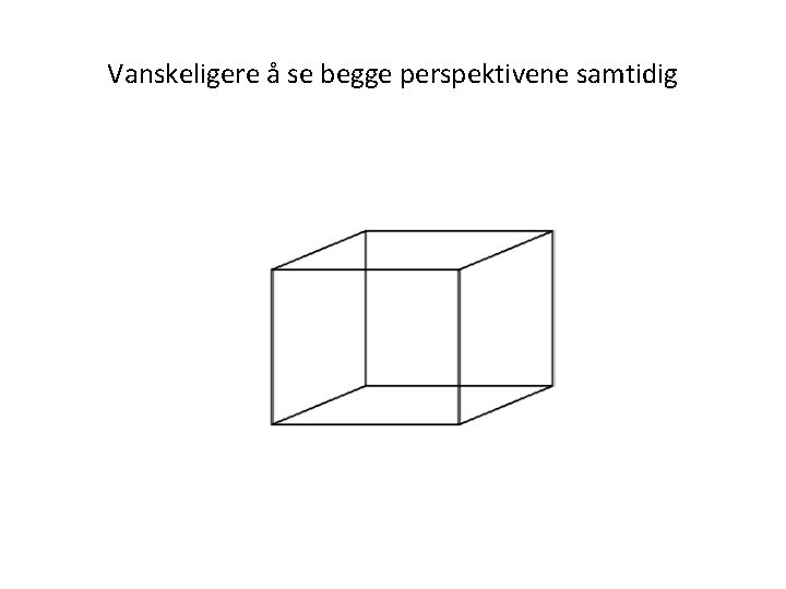 Vanskeligere å se begge perspektivene samtidig 