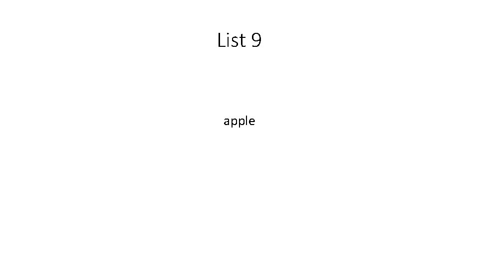 List 9 apple 