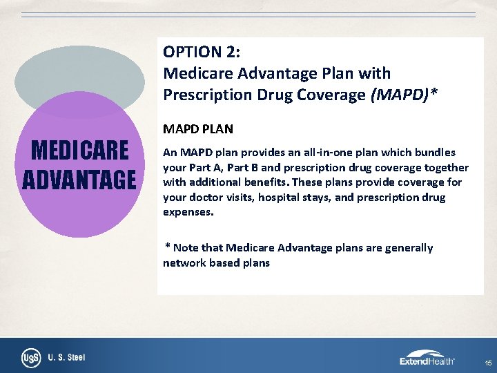 OPTION 2: Medicare Advantage Plan with Prescription Drug Coverage (MAPD)* MEDICARE ADVANTAGE MAPD PLAN