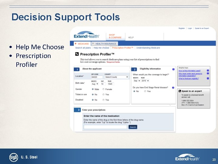 Decision Support Tools • Help Me Choose • Prescription Profiler 20 