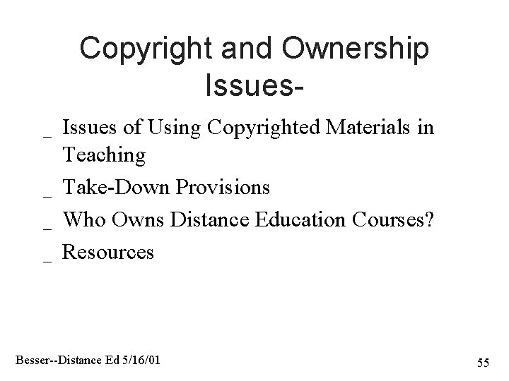 Copyright and Ownership Issues_ _ Issues of Using Copyrighted Materials in Teaching Take-Down Provisions