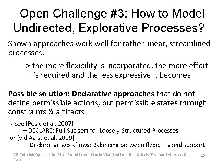 Open Challenge #3: How to Model Undirected, Explorative Processes? Shown approaches work well for
