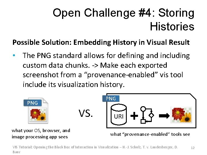 Open Challenge #4: Storing Histories Possible Solution: Embedding History in Visual Result • The