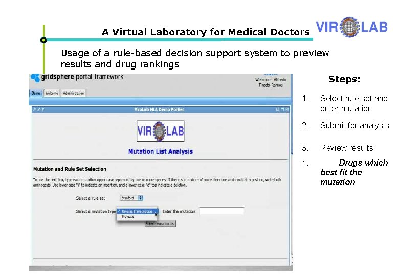 A Virtual Laboratory for Medical Doctors Usage of a rule-based decision support system to
