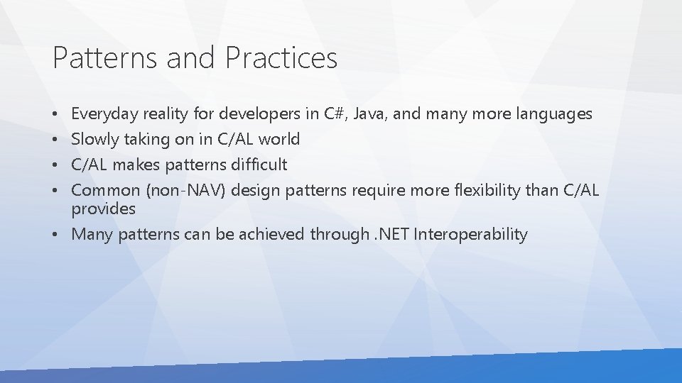 Patterns and Practices Everyday reality for developers in C#, Java, and many more languages