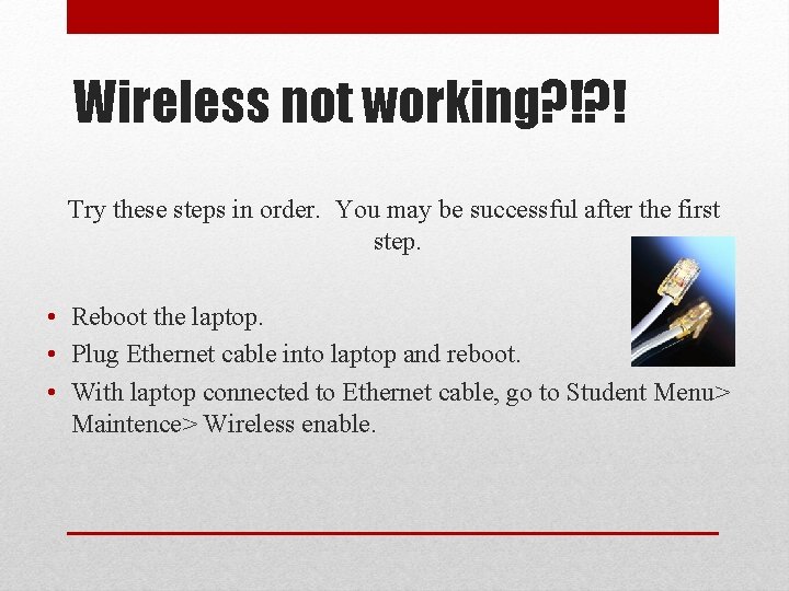 Wireless not working? !? ! Try these steps in order. You may be successful
