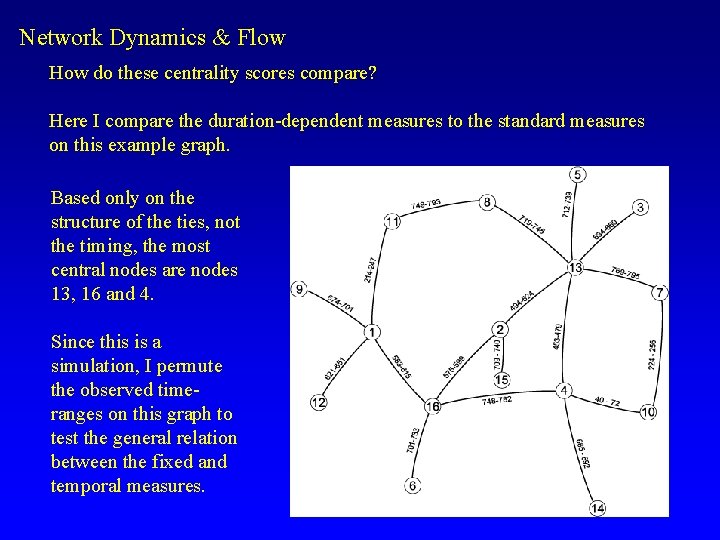 Network Dynamics & Flow How do these centrality scores compare? Here I compare the