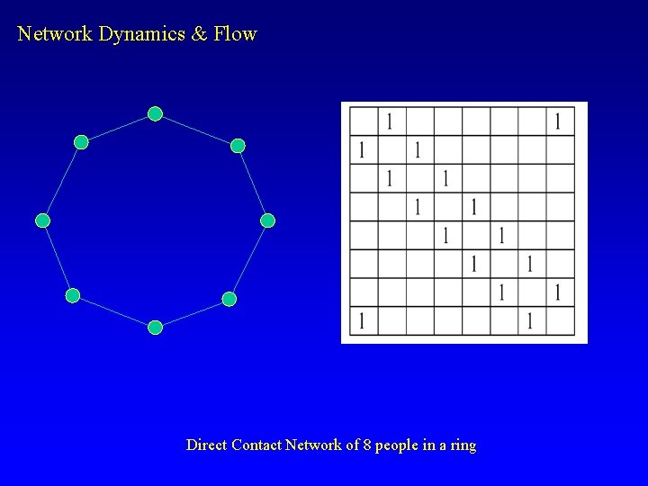Network Dynamics & Flow Direct Contact Network of 8 people in a ring 