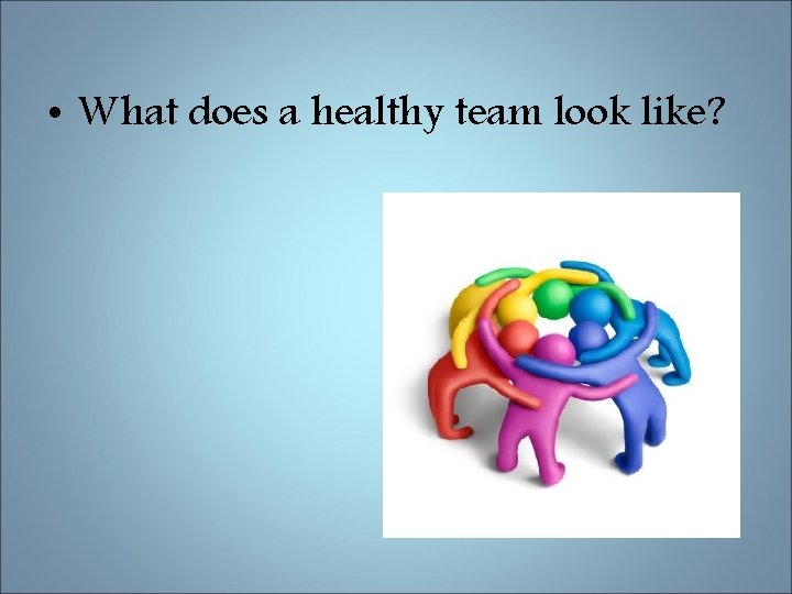  • What does a healthy team look like? 