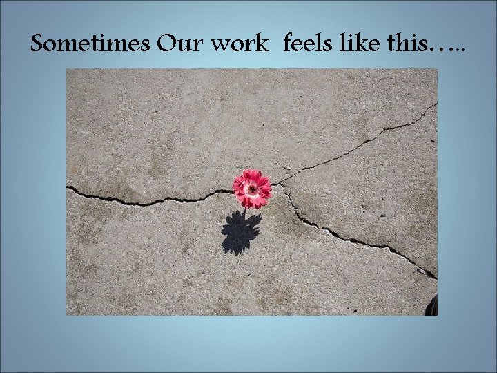Sometimes Our work feels like this…. . 