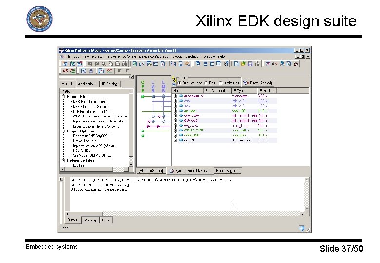 Xilinx EDK design suite Embedded systems Slide 37/50 