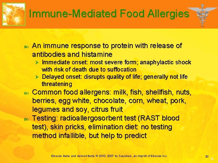 Immune-Mediated Food Allergies An immune response to protein with release of antibodies and histamine