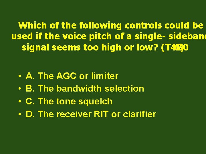 Which of the following controls could be used if the voice pitch of a