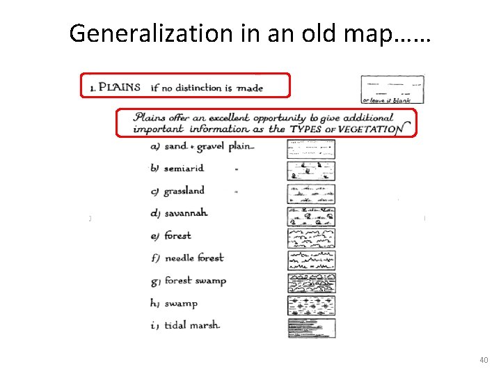 Generalization in an old map…… 40 