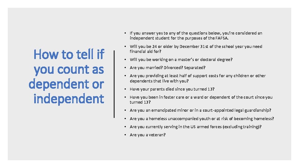• If you answer yes to any of the questions below, you’re considered • If you answer yes to any of the questions below, you’re considered