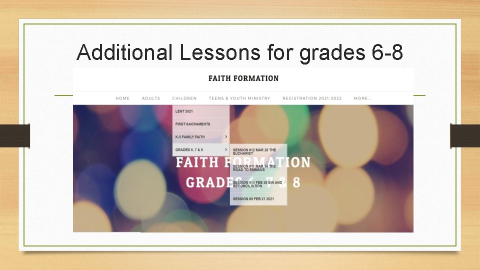 Additional Lessons for grades 6 -8 