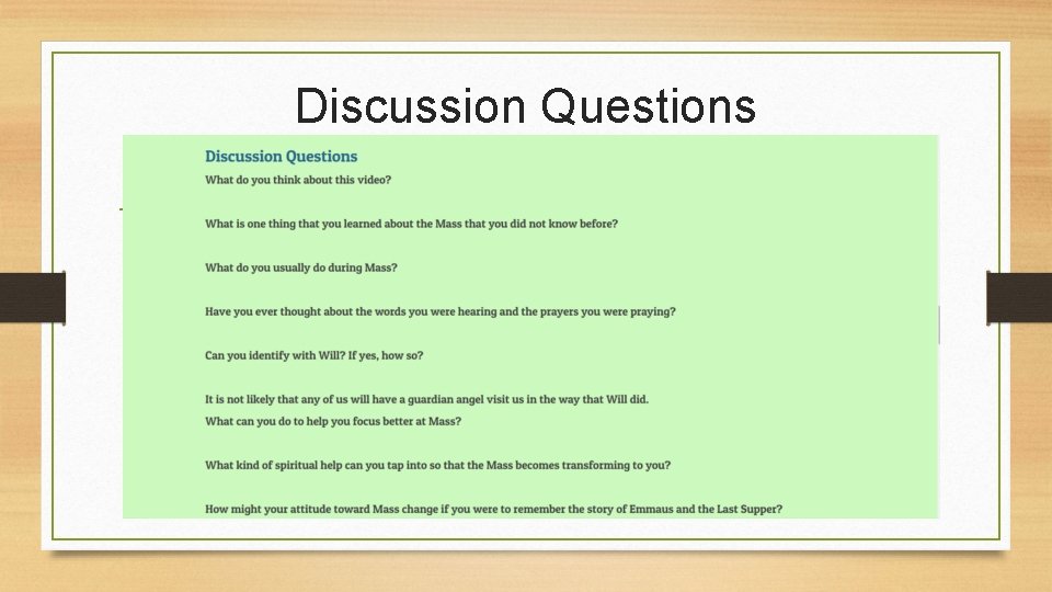 Discussion Questions 