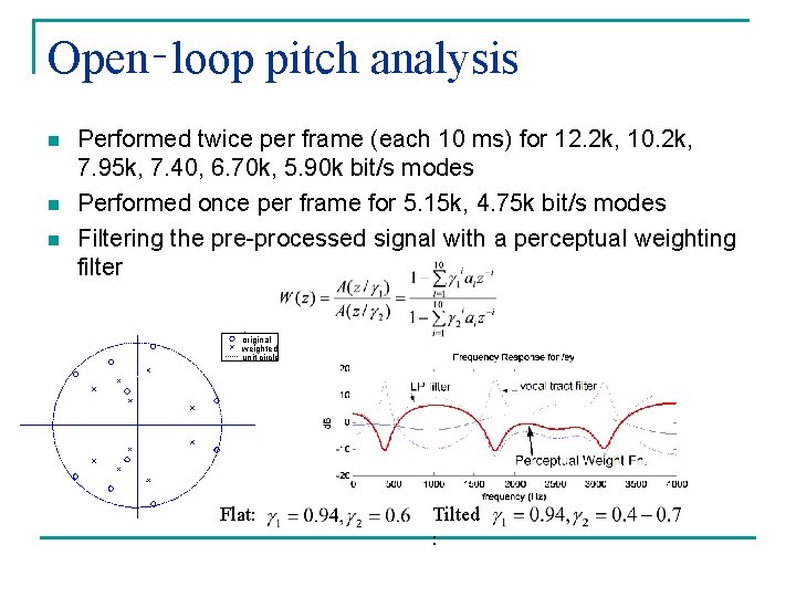 Open‑loop pitch analysis n n n Performed twice per frame (each 10 ms) for