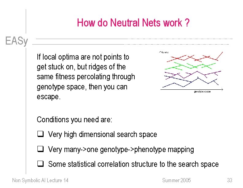 How do Neutral Nets work ? EASy If local optima are not points to