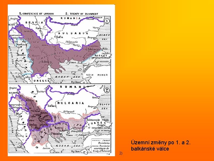 2) Územní změny po 1. a 2. balkánské válce 