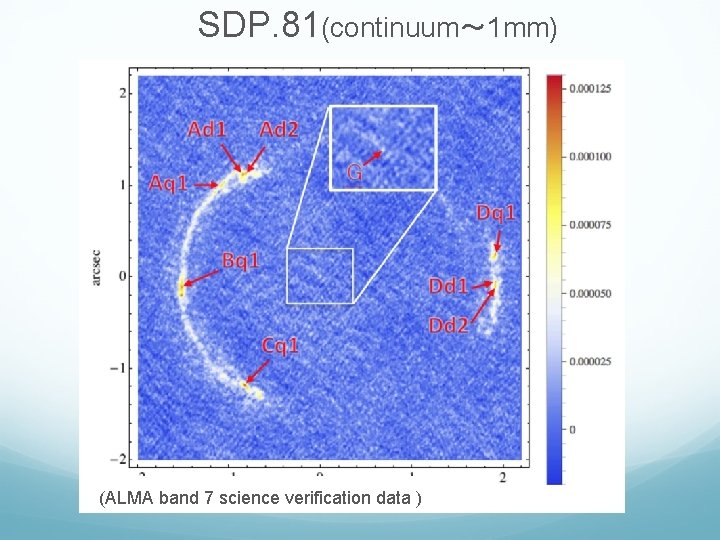 SDP. 81(continuum〜 1 mm) (ALMA band 7 science verification data ) 