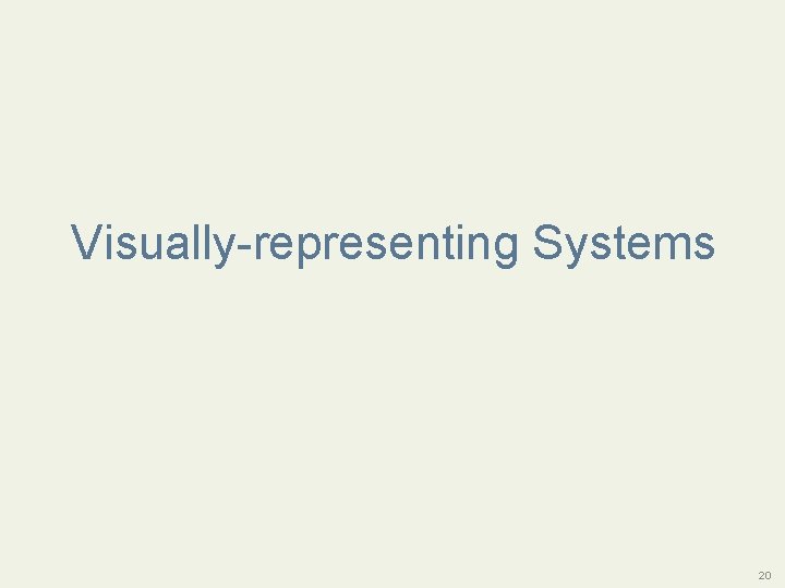 Systems Thinking Visually-representing Systems 20 